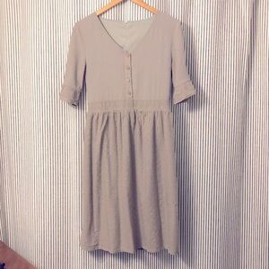 Cotton Beige Midi Dress